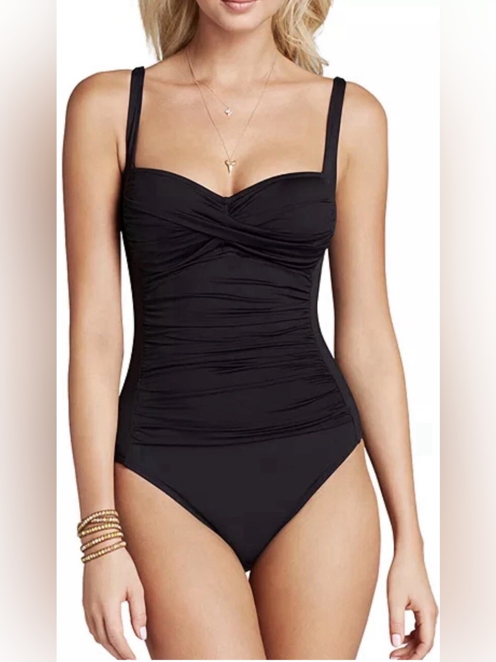 🌺NWT LA BLANCA ISLAND GODDESS BLACK SWIMSUIT SIZE 8🌺